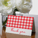 Search for red plaid thank you cards Red and white