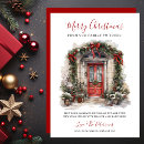 Search for red door christmas cards Watercolor