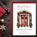 Search for red door christmas cards Watercolor