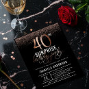 Search for black rose gold 40th birthday invitations Fabulous