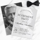 Search for photo retirement invitations Black and white