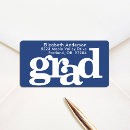 Search for graduation announcement return address labels Navy blue