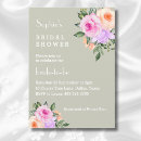 Search for bright floral bridal shower invitations Greenery
