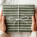 Search for folk art christmas wrapping paper Green