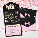 Search for black and pink birthday invitations Twenty one