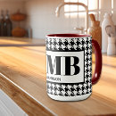Search for black and white houndstooth mugs Modern