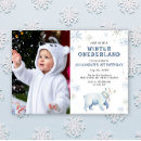Search for winter 1st birthday invitations Watercolor