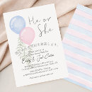 Search for pink blue balloon gender reveal invitations Greenery