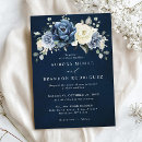 Search for navy blue cream wedding invitations Spring  unique chic peony