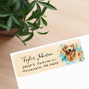 Search for golden retriever return address labels Watercolor