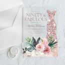 Search for rose gold 90th birthday invitations Blush