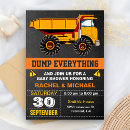 Search for dump truck baby shower invitations Modern