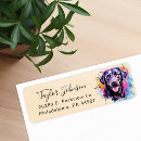 Search for black lab return address labels Watercolor