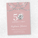 Search for blush pink 50th birthday invitations Bling