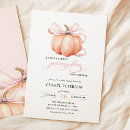Search for little pumpkin on the way baby shower invitations Pink bow