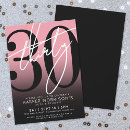 Search for black and pink birthday invitations For her