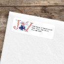 Search for red white stripes return address labels Simple