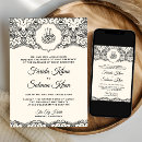 Search for vintage black and ivory wedding invitations Elegant