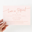 Search for love is patient wedding invitations Change of plans