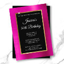Search for pink and black 50th birthday invitations Luxury