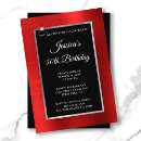 Search for black red silver birthday invitations Modern
