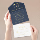 Search for blue 70th birthday invitations Cheers to 70 years