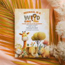 Search for one sweet boy birthday invitations Jungle animals