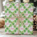 Search for pink flamingo christmas wrapping paper Watercolor