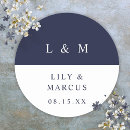Search for navy white wedding stickers Monogrammed