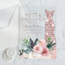 Search for floral 50th birthday invitations Pink