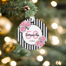 Search for black and white striped christmas tree decorations For her