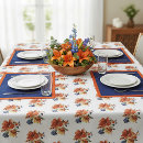 Search for orange and blue tablecloths Flowers
