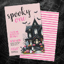 Search for the spooky one birthday invitations Halloween birthday party