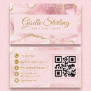 Search for pink and gold business cards Qr code