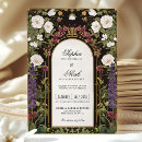 Search for black and purple wedding invitations Gothic floral