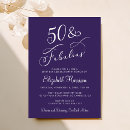 Search for purple white 50th birthday invitations Fifty