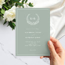 Search for green wreath invitations Initials