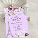 Search for lilac sweet 16 invitations Glitter