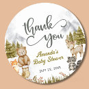 Search for woodland animals baby shower stickers Wild one