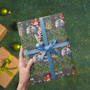 Search for black with snowflakes wrapping paper Santa claus