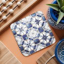 Search for moroccan tiles coasters Blue and white