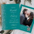 Search for teal and silver wedding invitations Qr code