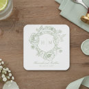 Search for sage green coasters Calligraphy script