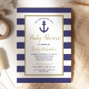 Search for navy blue stripes baby shower invitations Anchor