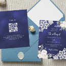 Search for navy blue lace wedding invitations Ivory