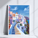 Search for santorini travel posters Blue