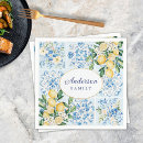 Search for blue lemon napkins Watercolor