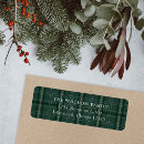 Search for green plaid return address labels Elegant