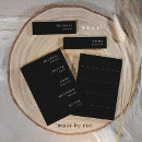 Search for menu place cards Black and white