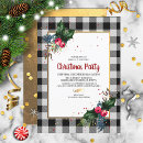 Search for black and white buffalo plaid invitations Holly berries